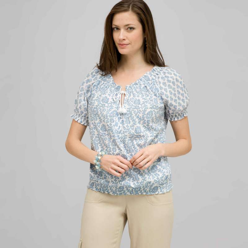 Short Sleeve Raglan Smock Shirt., Multi, large image number 0